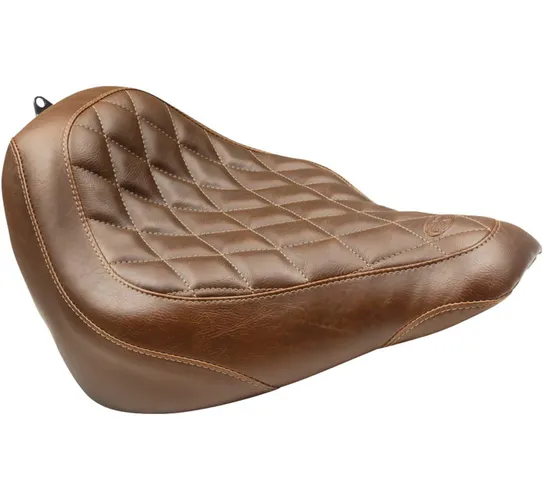 Mustang Brown Diamond Stitch Wide Tripper Solo Driver Seat