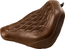 Mustang Brown Diamond Stitch Wide Tripper Solo Driver Seat