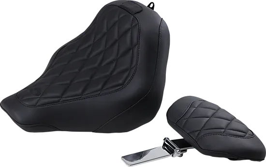 Mustang Black Diamond Wide Tripper Solo Driver Seat w Backrest