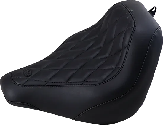 Mustang Black Diamond Stitch Wide Tripper Front Solo Driver Seat 1
