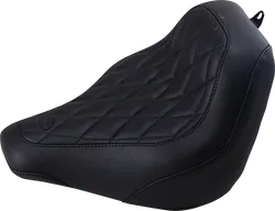 Mustang Black Diamond Stitch Wide Tripper Front Solo Driver Seat