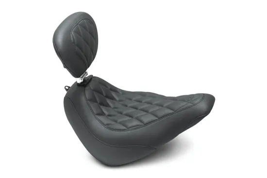 Mustang Black Diamond Wide Tripper Solo Driver Seat w Backrest