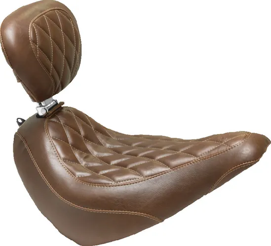 Mustang Brown Diamond Wide Tripper Solo Driver Seat w Backrest