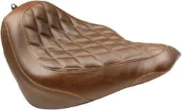 Mustang Brown Diamond Stitch Wide Tripper Solo Driver Seat
