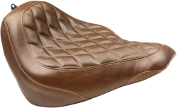 Mustang Brown Diamond Stitch Wide Tripper Solo Driver Seat
