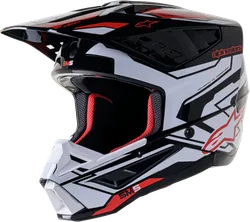 Alpinestars Adult Unisex S-M5 Helmet MX M Black White Red