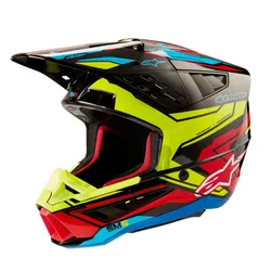 Alpinestars Adult Unisex S-M5 Helmet MX M Black Yellow Red