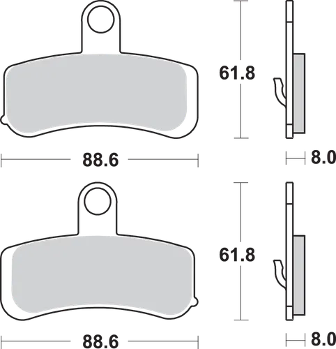 SBS Sintered Metal Front Brake Pad Pair