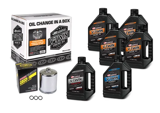 Maxima Evolution Engine Mineral Motor Oil Change Kit with Chrome Filter 20W50