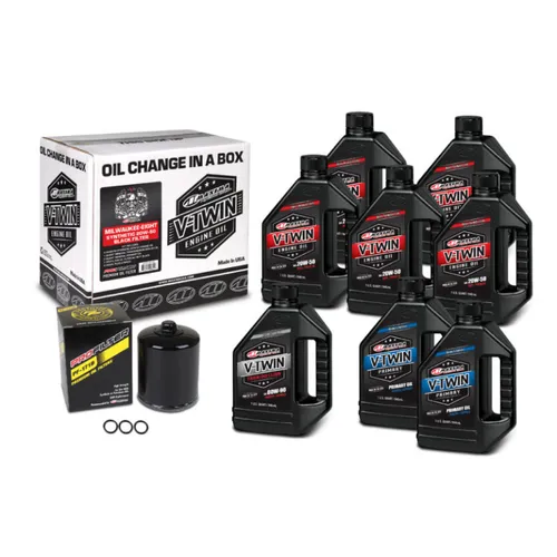 Maxima Milwaukee 8 M8 20W50 Synthetic Oil Change Kit w Black Filter