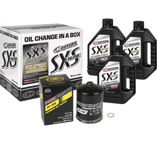 Maxima SXS UTV Synthetic Quick Oil Change Kit with Black Filter 5W50