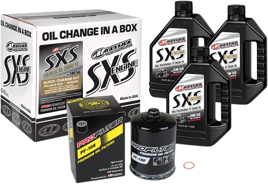 Maxima SXS UTV Synthetic Quick Oil Change Kit with Black Filter 5W50