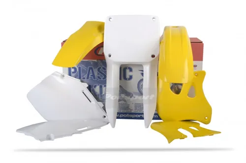 Polisport Plastic Fender Body Kit Set Yellow White RM125 RM250