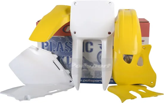 Polisport Plastic Fender Body Kit Set Yellow White RM125 RM250