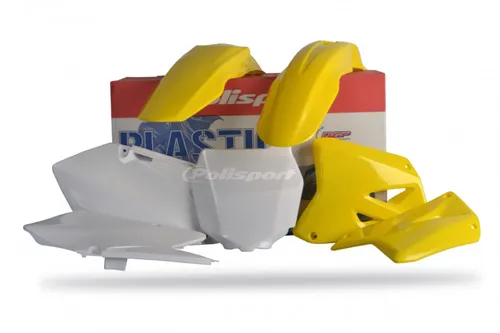 Polisport Plastic Fender Body Kit Set Yellow White RM125 RM250