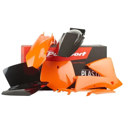Polisport Plastic Fender Body Kit Set Orange Black