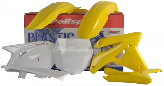 Polisport Plastic Fender Body Kit Set Yellow White RMZ450