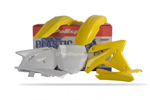 Polisport Plastic Fender Body Kit Set Yellow White RMZ450