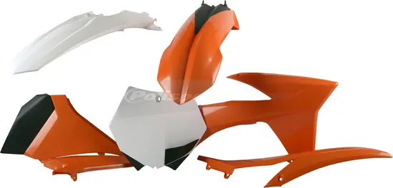 Polisport Plastic Fender Body Kit Set Orange White