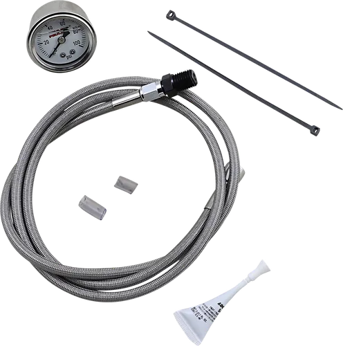 Feuling M8 Chrome Remote Oil PSI Gauge Line Kit