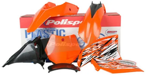 Polisport Plastic Fender Body Kit Set Orange White KTM 65