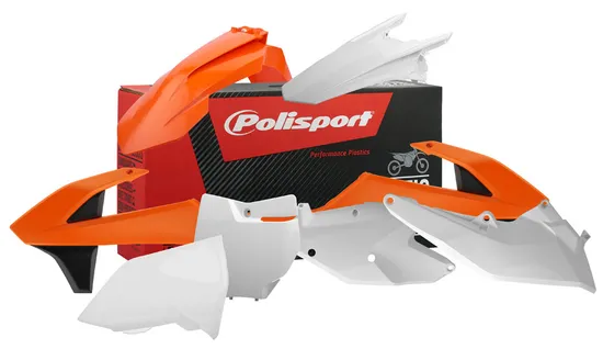Polisport Plastic Fender Body Kit Set Orange White