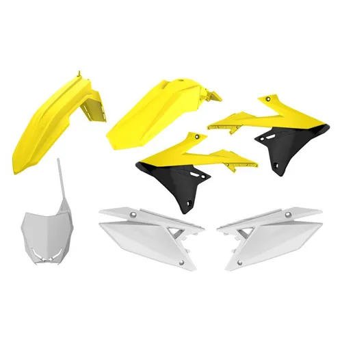 Polisport Plastic Fender Body Kit Set Yellow White RMZ250 RMZ450
