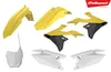 Polisport Plastic Fender Body Kit Set Yellow White RMZ250 RMZ450