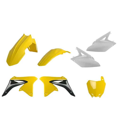 Polisport Plastic Fender Body Kit Set Yellow White RMZ250
