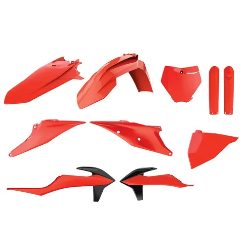 Polisport Plastic Fender Body Kit Set FLO Orange Black