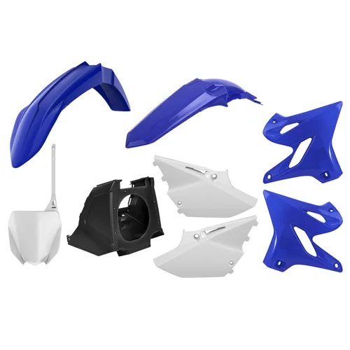 Polisport Restyle Plastic Fender Body Kit Set Blue White Yamaha YZ125 YZ250