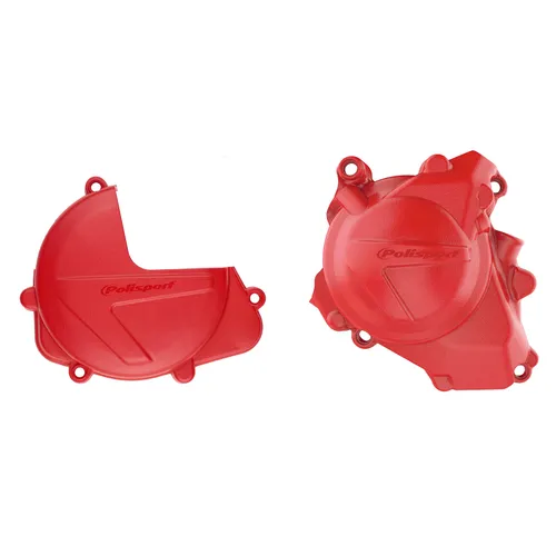 Polisport Red Clutch and Ignition Cover Guard Protector Kit
