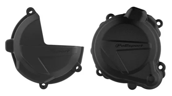 Polisport Black Clutch and Ignition Cover Guard Protector Kit 2