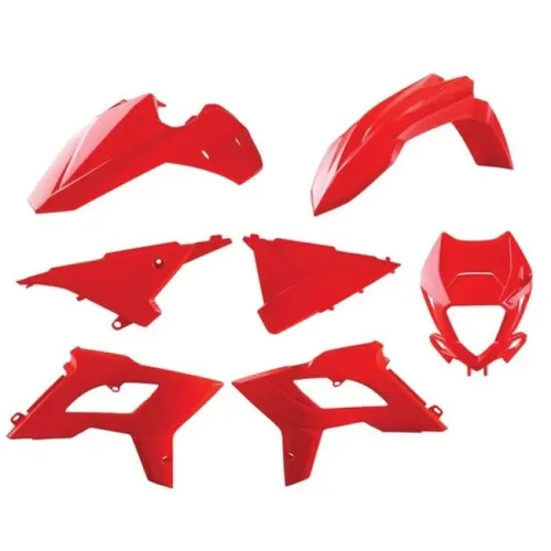 Polisport Restyle Plastic Kit Set Red w Headlight Mask 2