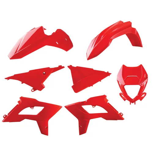 Polisport Restyle Plastic Kit Set Red w Headlight Mask 1