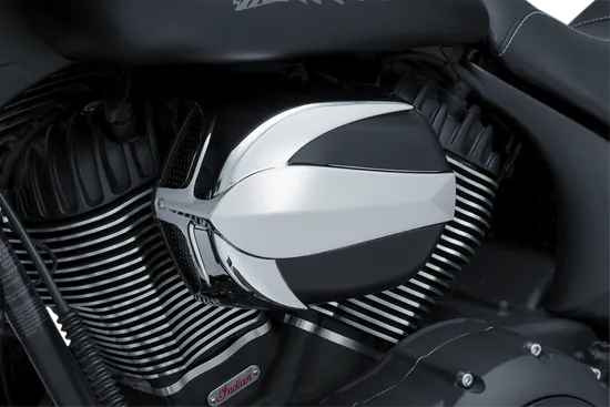 Kuryakyn Chrome and Black Vantage Air Cleaner Filter Kit 3