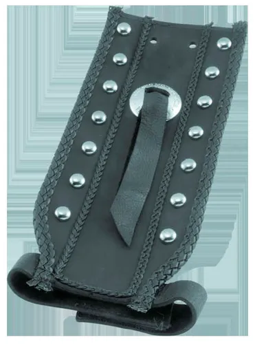 Mustang Black Studded Felt Lined Tank Protector Bib W/ Concho 2