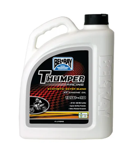 Bel Ray Thumper Synthertic Ester Engine Motor Oil 10W40 4 Liter Bottle 6