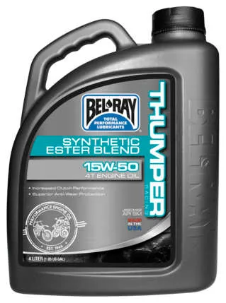 Bel Ray Thumper Synthertic Ester Blend Engine Motor Oil 15W50 4 Liter Bottle