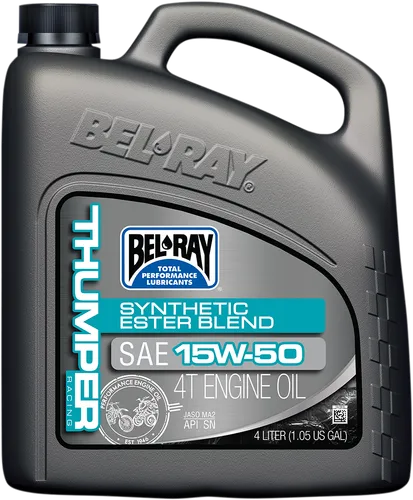 Bel Ray Thumper Synthertic Ester Blend Engine Motor Oil 15W50 4 Liter Bottle