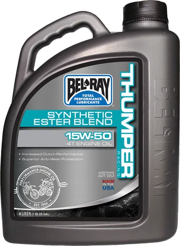 Bel Ray Thumper Synthertic Ester Blend Engine Motor Oil 15W50 4 Liter Bottle