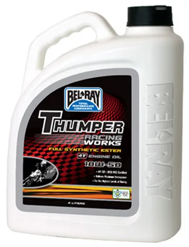 Bel Ray Thumper Synthertic Ester Engine Motor Oil 10W50 4 Liter Bottle