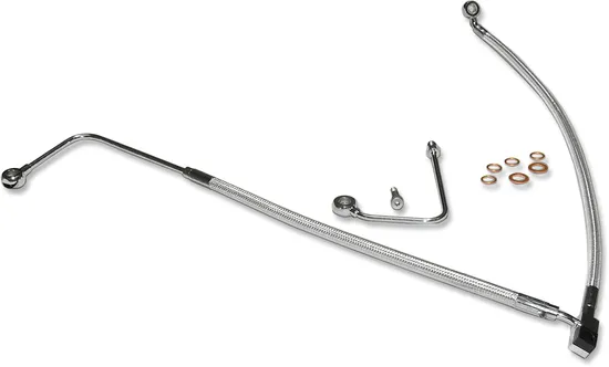 Magnum Designer Braided Front Brake Line Kit Lower Chrome ABS