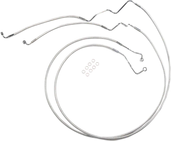 Magnum Designer Braided Front Brake Line Kit Lower Chrome ABS