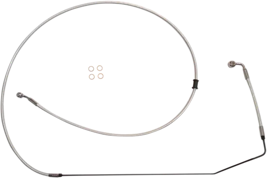 Magnum Braided Front Brake Line Cable Kit Upper Chrome ABS 6in. Over