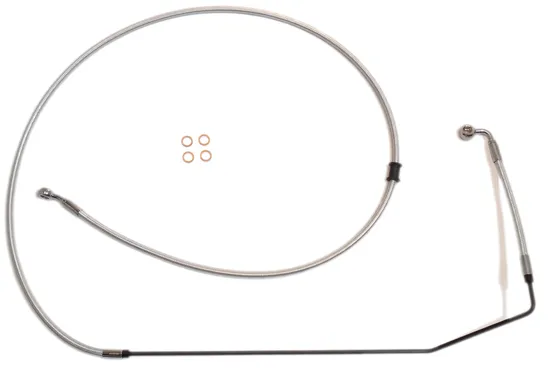 Magnum Braided Front Brake Line Cable Kit Upper Chrome ABS 6in. Over