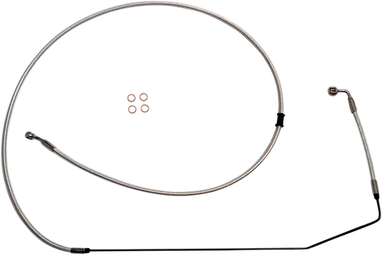 Magnum Braided Front Brake Line Cable Kit Upper Chrome ABS 8in. Over