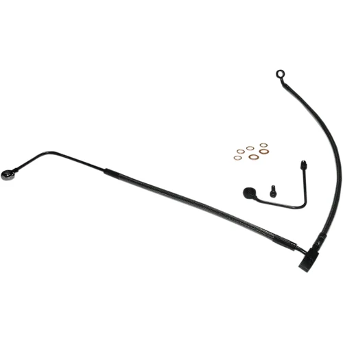 Magnum Designer Braided Front Brake Line Kit Lower Black ABS