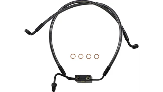 Magnum Designer Braided Front Brake Line Kit Lower Black ABS 1