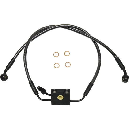 Magnum Designer Braided Front Brake Line Kit Lower Black ABS 2